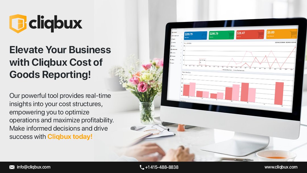 📊 Elevate Your Business with Cliqbux Cost of Goods Reporting! 💼Make informed decisions and drive success with Cliqbux today! 💪🚀 #Cliqbux #CostOfGoods #DataDrivenSuccess