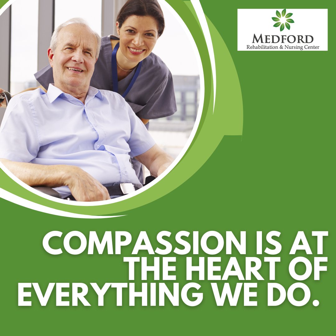 In every interaction, in every service we provide, and in every moment we share, compassion guides us. Our dedicated team at Medford is committed to creating a home where residents feel seen, heard, and valued. 

#CompassionateCare #Healthcare #Medford