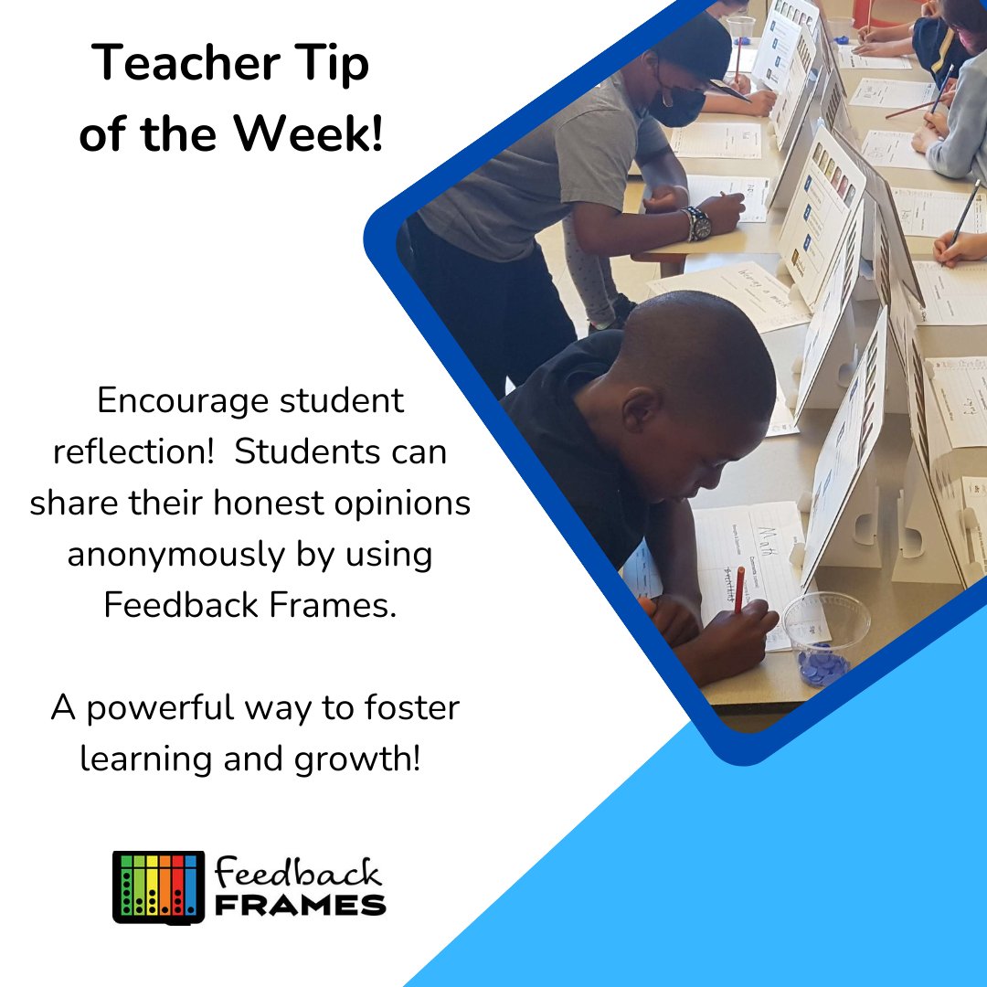 FeedbackFrames's tweet photo. Feedback Frames are great for students who are hesitant to share honest opinions! The anonymity of our tool lets you see REAL opinions! Learn more at https://t.co/BxzkyyZdez #FeedbackFrames #TeacherTuesday #Anonymous #HonestOpinions #Teacher https://t.co/k3QU3dnyul
