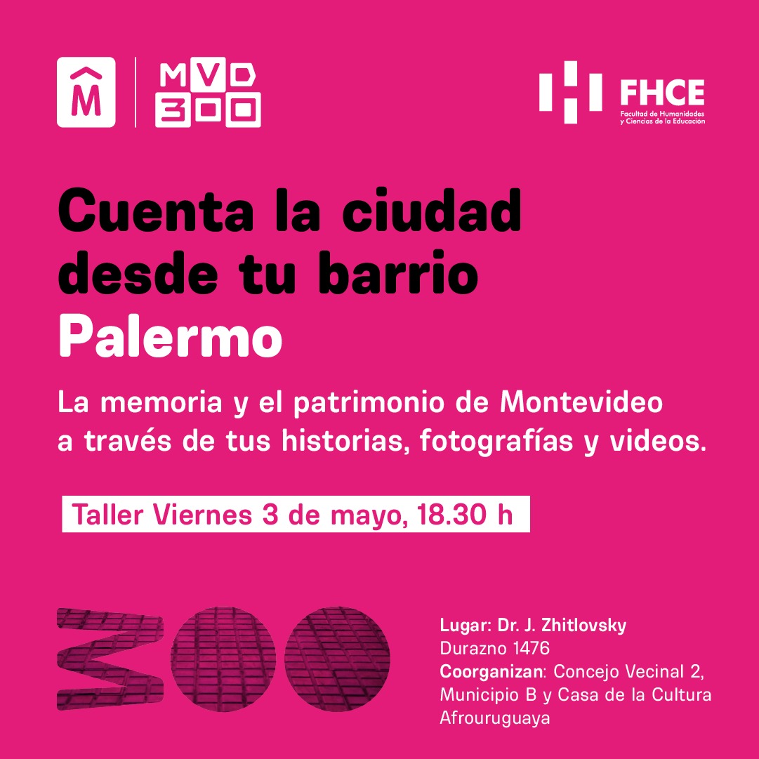 ✨Una invitación de la @montevideoIM Cuenta la ciudad desde tu barrio 🗣️ #300AñosDeMontevideo 🗓️Viernes 3 de mayo, 18.30 h 📍 Durazno 1476 𝐂𝐨𝐨𝐫𝐠𝐚𝐧𝐢𝐳𝐚𝐧: ▶️Concejo Vecinal 2 ▶️@CasaAfrouruguay ▶️#MunicipioB 📲montevideo300.uy/cuenta-la-ciud…