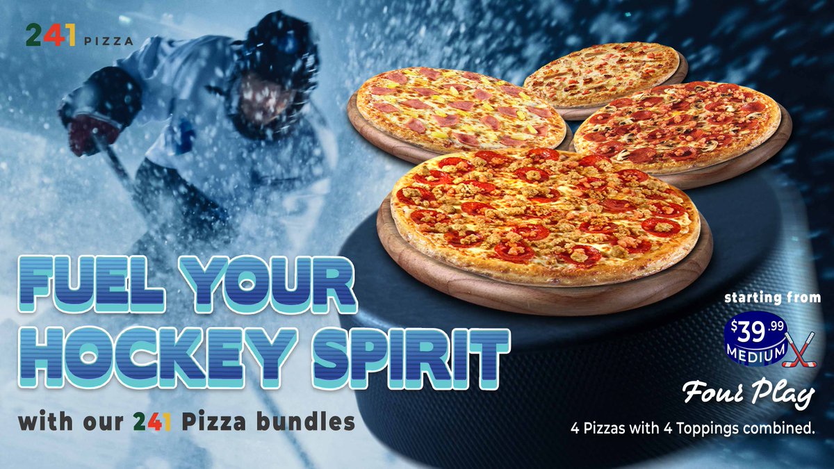 Game 5 is here and it's do or die for the Leafs 🏒

Order your 241 Pizza bundle now or indulge in our classic 241 Tuesday BOGO Offer!

#241Pizza #PlayOffs #Hockey #MapleLeafs #Game5 #241Tuesday #BuyOneGetOne #BOGO #FreePizza