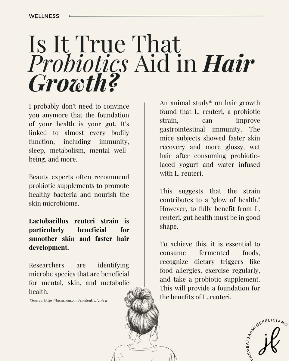 Did you know that selecting the right probiotic strains may help with hair growth?! Check out the research findings in this graphic👩🏽‍🔬 #HealthyGut #SkinMicrobiome #ProbioticStrains #HairGrowth