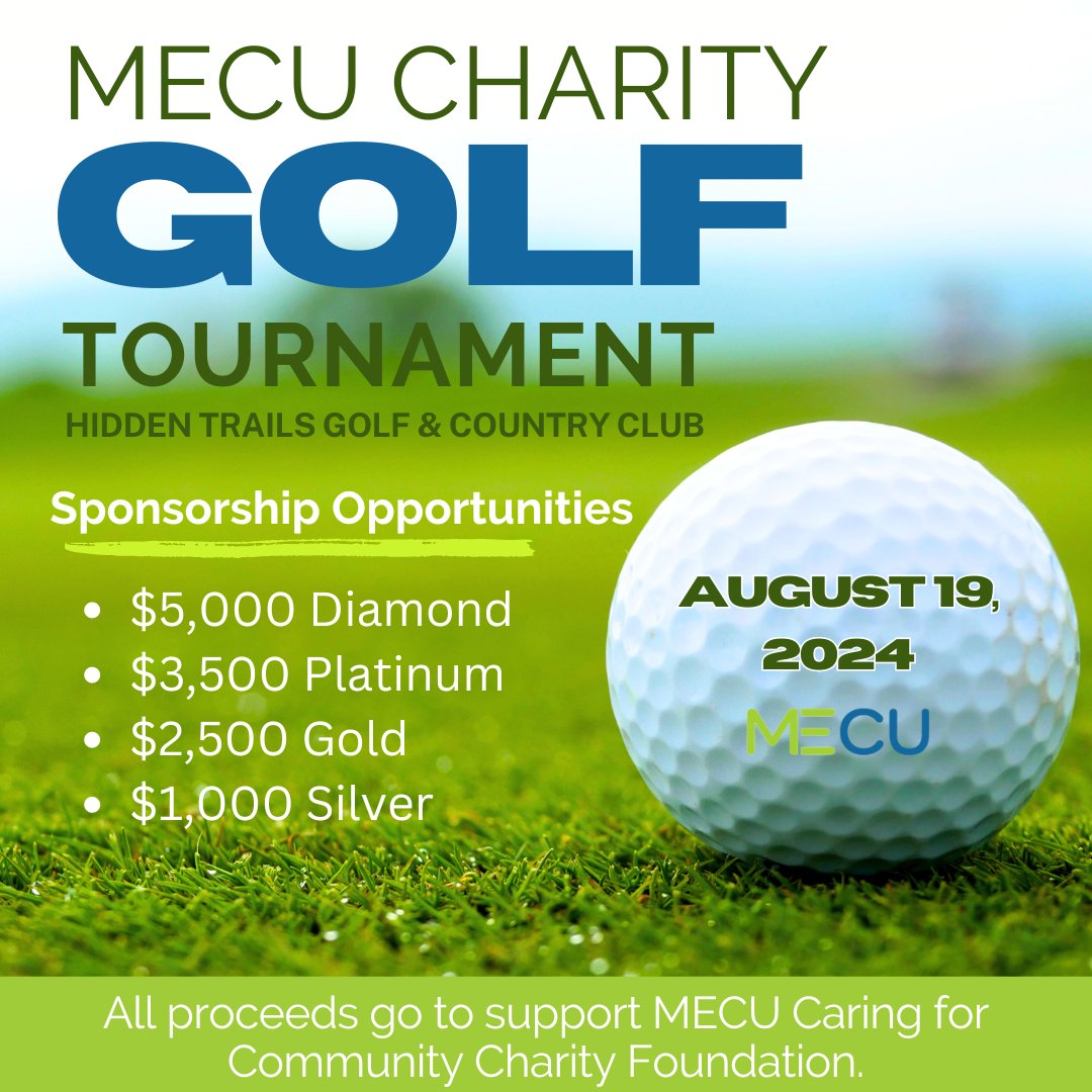 Join us on the course to give back! 🏌️ ⛳ MECU’s Annual Golf Tournament is August 19, 2024 and we’re looking for sponsors! 

Find more information here: app.eventcaddy.com/events/mecu-ca…

#golftournament #charitygolf #charityevent #okccharity #charitygolftournament #caringforcommunity