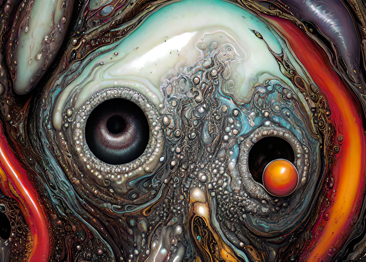 xalieri's tweet photo. An exploration of organic mineral forms and textures, set 14. 3 of 3
#RoughAndSmooth #UncomfortablyMoist #StoneSkin #StoneMesentery #WeirdArt #PsychologicalLandscape #ImSureItMustMeanSomething
#DarkArts #DigitalArt #AIAssistedArt #AIArt #WomboDream #StableDiffusion https://t.co/PqHFmN3PFz