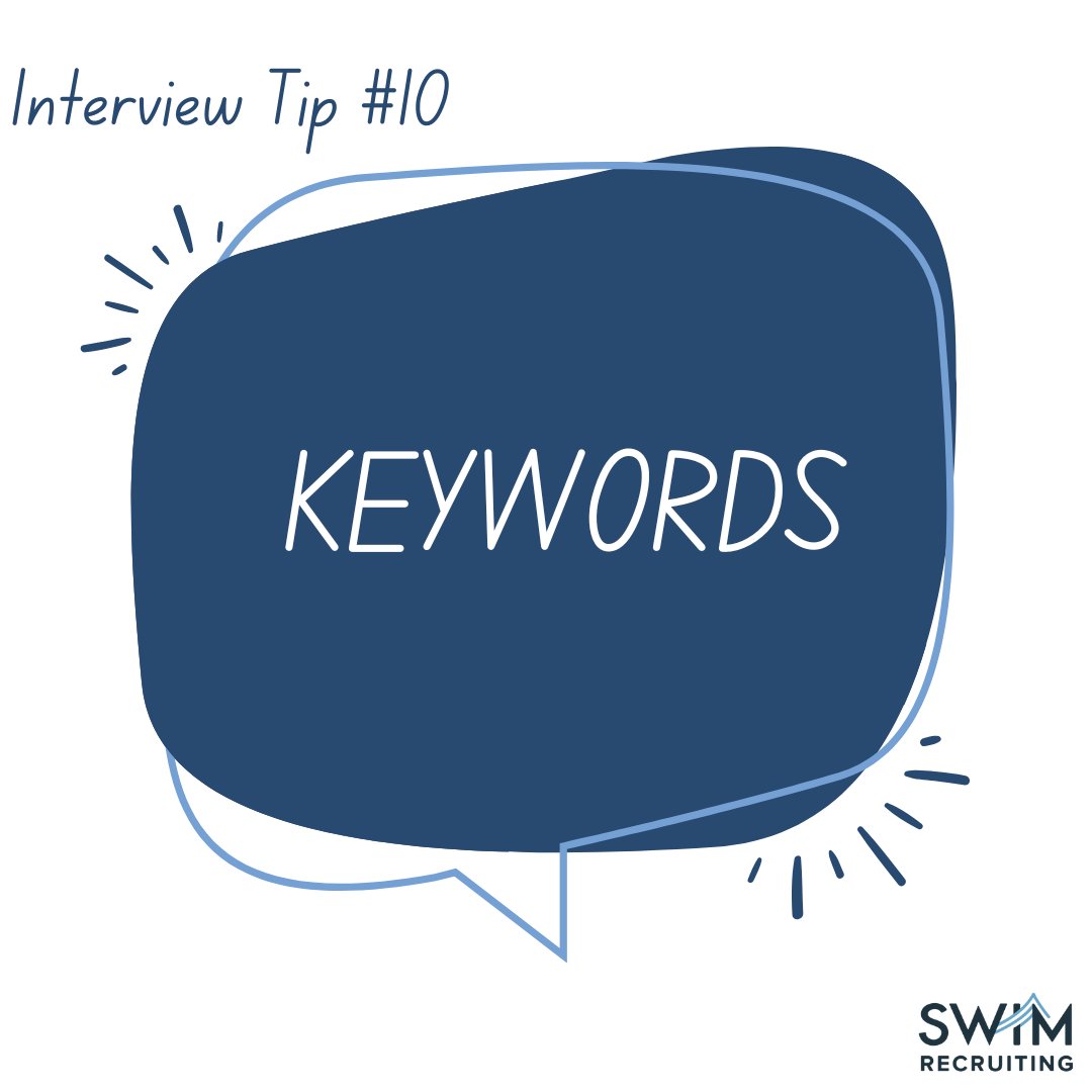 Interview Tip #10 - Importance of Keywords

🔍Keywords help to ensure your resume aligns with the job posting highlighting qualifications that match the role. They're the skills and the qualities that make you the perfect fit for the role you are pursuing.

#SwimRecruiting