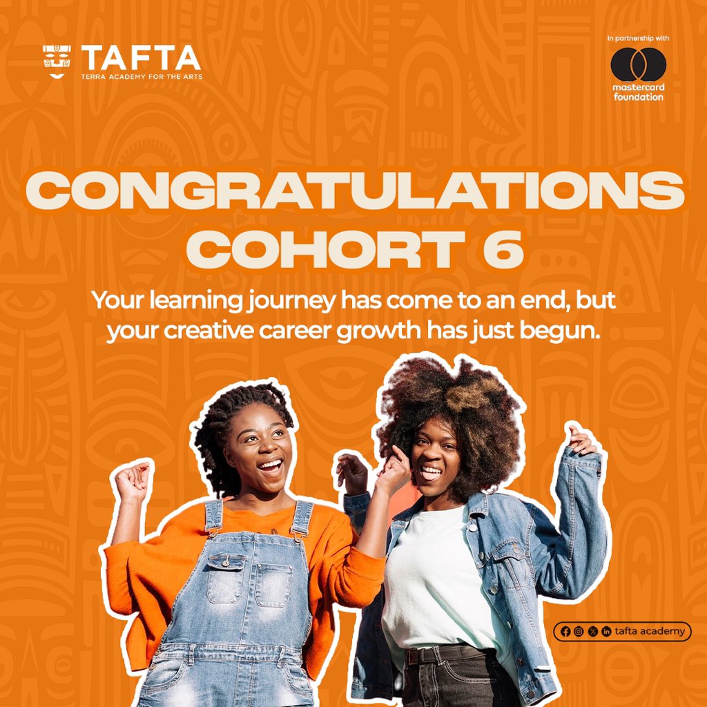 Congratulations, Cohort 6! 🥳 Your learning journey has come to an end, but your creative career growth has just begun.👏 Are you ready for the next chapter? Let us know in the comment section below.😁🚀 #TAFTA #cohort6 #taftacohort7 #freecoursesonline