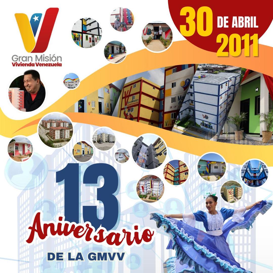 Gracias a la organización del Poder Popular y el pueblo constructor seguimos entregando hogares dignos y celebramos el #13Aniversario de la #GMVV con la entrega del Hito 4.900.000 #HogaresDignosDeLaPatria