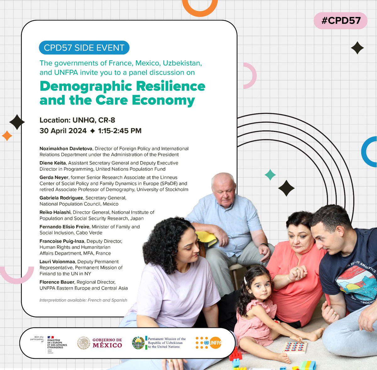 Florence Bauer (@bauerflorence) on Twitter photo Amazing diverse country examples & strategies that empower women to lead productive work & family lives for Gender Equality shared by 🇺🇿 🇲🇽🇨🇻 🇯🇵 🇫🇷🇫🇮during <a href="/unfpaeecaro/">UNFPA in Eastern Europe & Central Asia</a> led event at the margins of #CPD57! Thank you distinguished speakers & co-hosts!
#DemographicResilience #ICPD30 Amazing diverse country examples & strategies that empower women to lead productive work & family lives for Gender Equality shared by 🇺🇿 🇲🇽🇨🇻 🇯🇵 🇫🇷🇫🇮during <a href="/unfpaeecaro/">UNFPA in Eastern Europe & Central Asia</a> led event at the margins of #CPD57! Thank you distinguished speakers & co-hosts!
#DemographicResilience #ICPD30