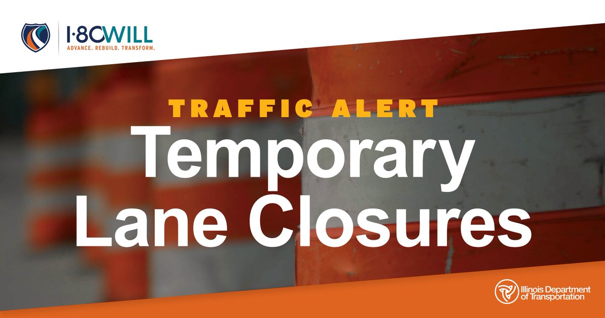 Heads up! 🚨 Rolling lane closures today on both westbound and eastbound I-80 from the Des Plaines River bridge to Houbolt Rd in Joliet. Crews are working on emergency pothole repairs. Anticipated completion/lane reopening by this afternoon's rush hour. #I80Will #I80WillTraffic