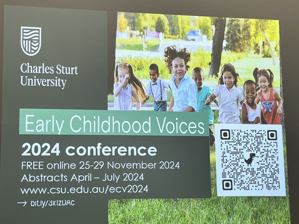 #EarlyChildhoodVoices2024 see you there! cvent.csu.edu.au/event/0d591439… @SharynneMcLeod @Bristol_SLTRU @RCSLT @CSHCR_CMet