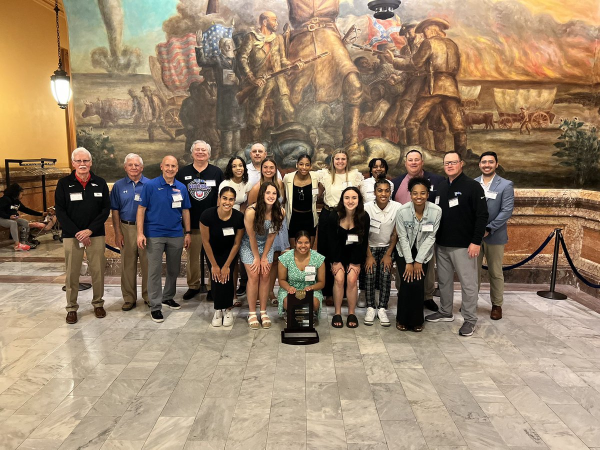 .@hutchccwbb visited the Kansas Capitol in Topeka to celebrate their national championship and be present for proclamations in the House and the Senate. #BreatheFire