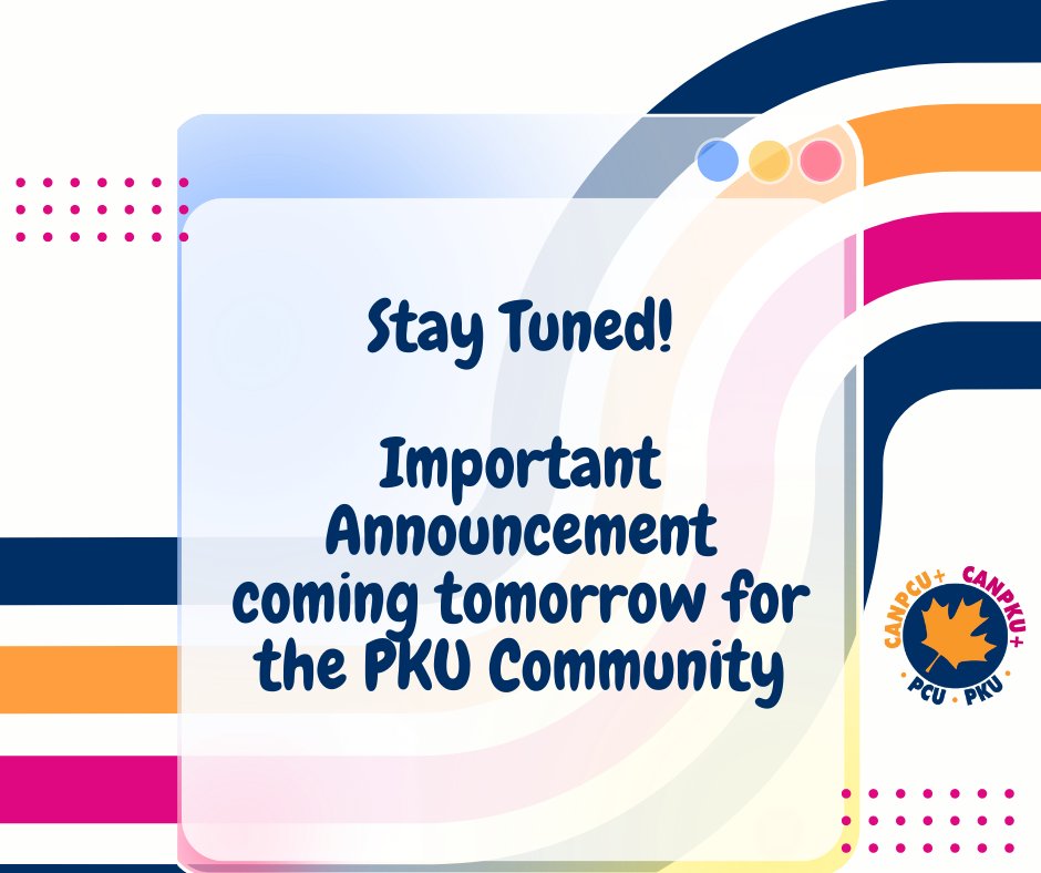 Exciting news is coming!! #PKUnity #PKUProud #CanPKU #WeCanPKU #Phenylketonuria #PKU #HCU #MSUD #UCDs #maladiesrare #PCU #passirare #RareDisease #NotSoRare #1in12