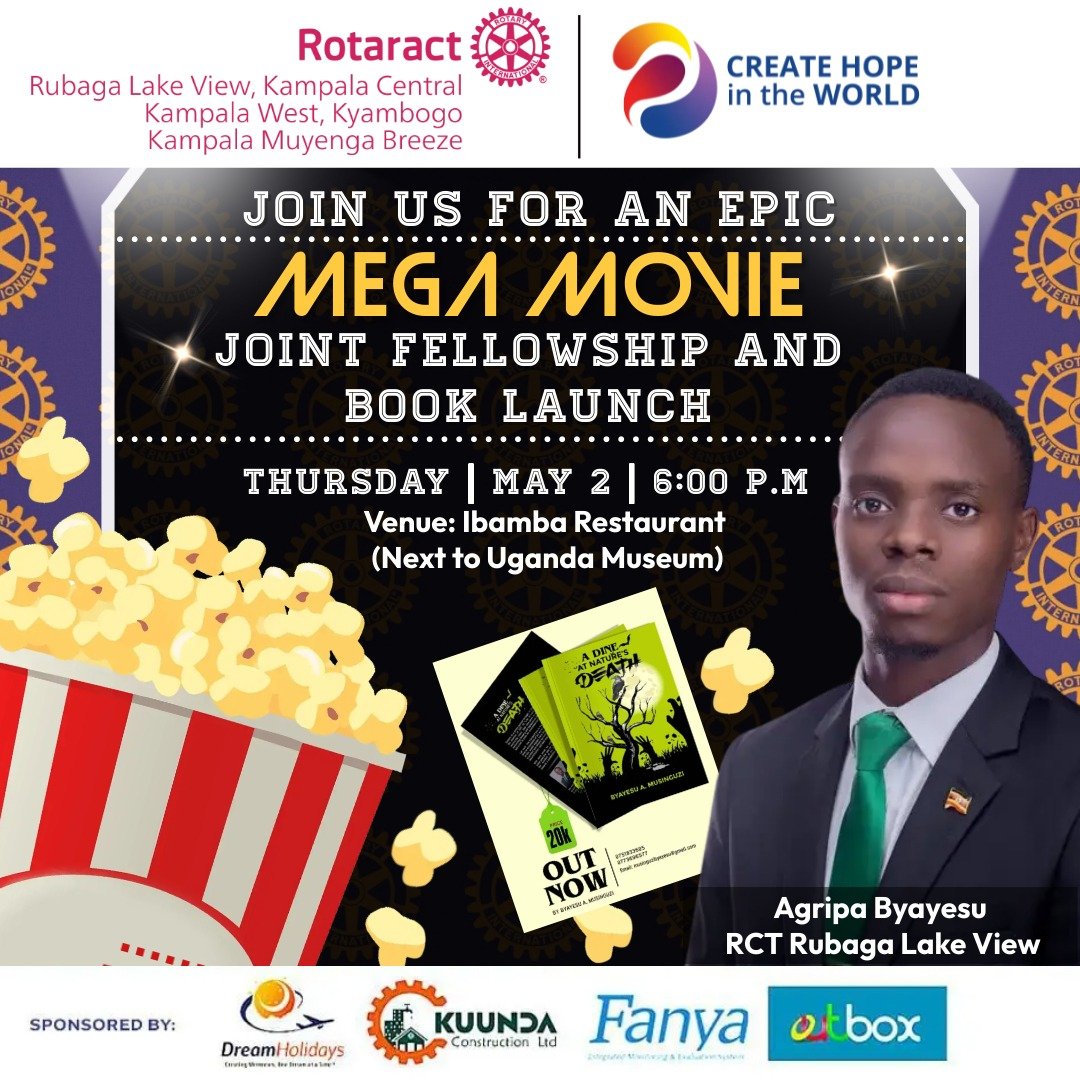 On Thurs, I'll bring laughter to the Epic Movie Night and educate Rotaractors, Rotarians, and activists about Climate Action (SDG13) and Life on Land (SDG15) while reciting excerpts from my book, 'A Dine At Nature's Death '

💚✊

@TonyOwana @Victor_OCHEN @FrankRusa @iDEASUG