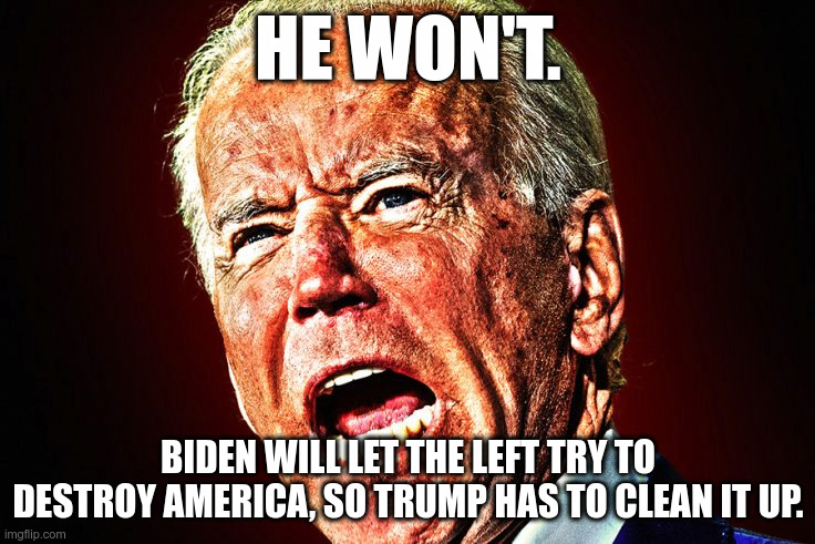 I was asked the other day what excites me the most about a Trump re-election. I answered... The riots, mayhem & destruction that the poor baby leftist will cause as they poop in their urban streets & try to burn the country down. I want to see what Biden will do to control it.
