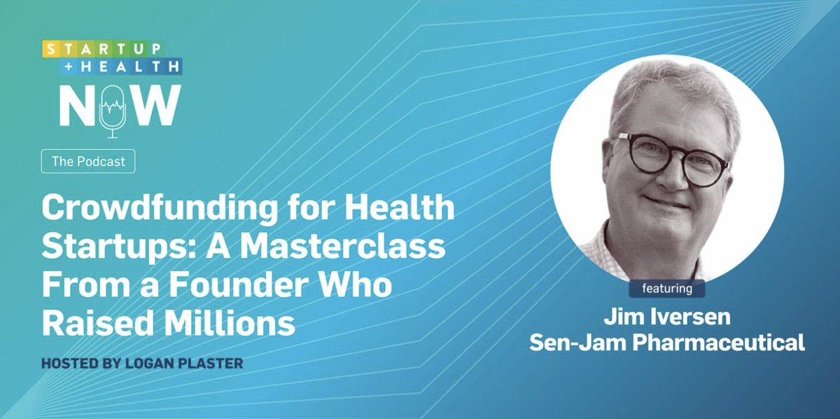 🎙️Curious about crowdfunding for your healthcare startup?

This StartUp Health NOW episode features a Masterclass with Jim Iversen, CEO & Co-founder of @senjampharma, who shares his secrets to raising over $3M through platforms like Red Crow and @Wefunder. ow.ly/NtwT50Rru7t