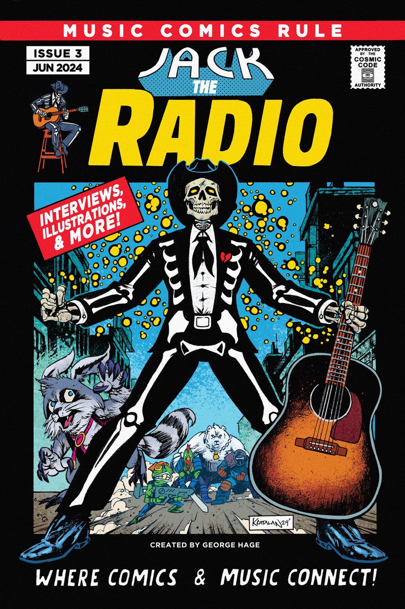 This Sat, May 4th comics and music connect in the @JacktheRadio annual 3 w a cover by @kcatalanart, interviews w Tradd Moore and @Czarface_Eso, short comics from @GregandFake + more!

I’ll be a guest at @UltimateComics May 4th for #FCBD + @heroesonline #HeroesCon in June 14-16th!