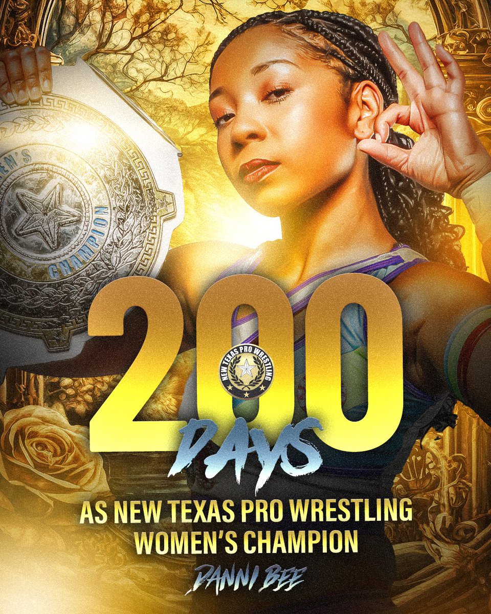 🚨BREAKING🚨 “Big Buzz” @dannibeeokc has surpassed 200 Days as New Texas Pro Women’s Champion. She has officially surpassed Roxanne Perez and VertVixen in days as Women’s Champion! 🖼️: Hiban Huerta 📷: Roland Duran