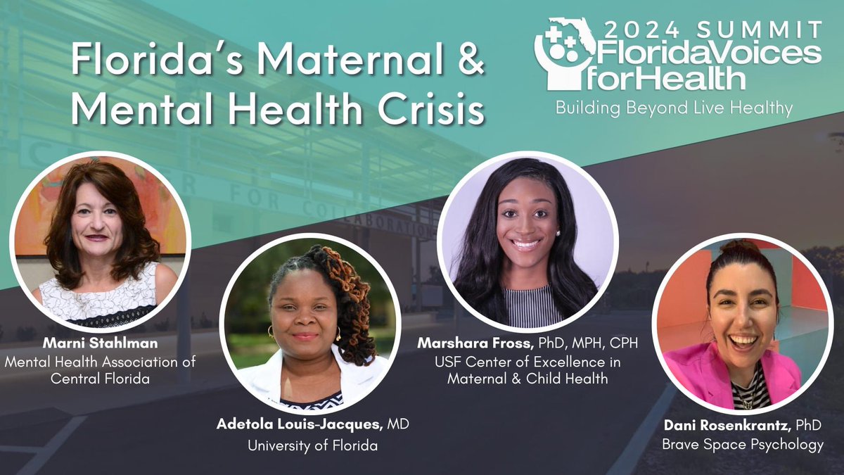 3 weeks left until our FVH Summit! Don't miss this panel on Florida's Maternal & Mental Health Crises. We’ll discuss the barriers & disparities that contribute to these crises & explore how to advocate for systems change. Register at fvhsummit.org! #FightLikeHealth24