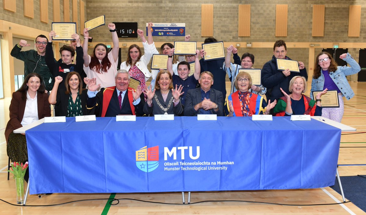 Great to celebrate with graduates from @CopeFoundation after completing their Advocacy Programme @MTU_ie with graduation @MTUarena #succeedingtogether