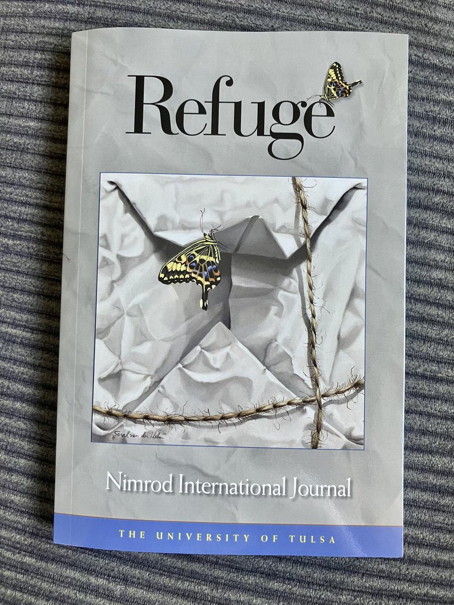 So thrilled to receive my contributor copies of @NimrodJournal! My poem 'Shoreline Abecedarian' is in their fabulous Refuge issue 🌊