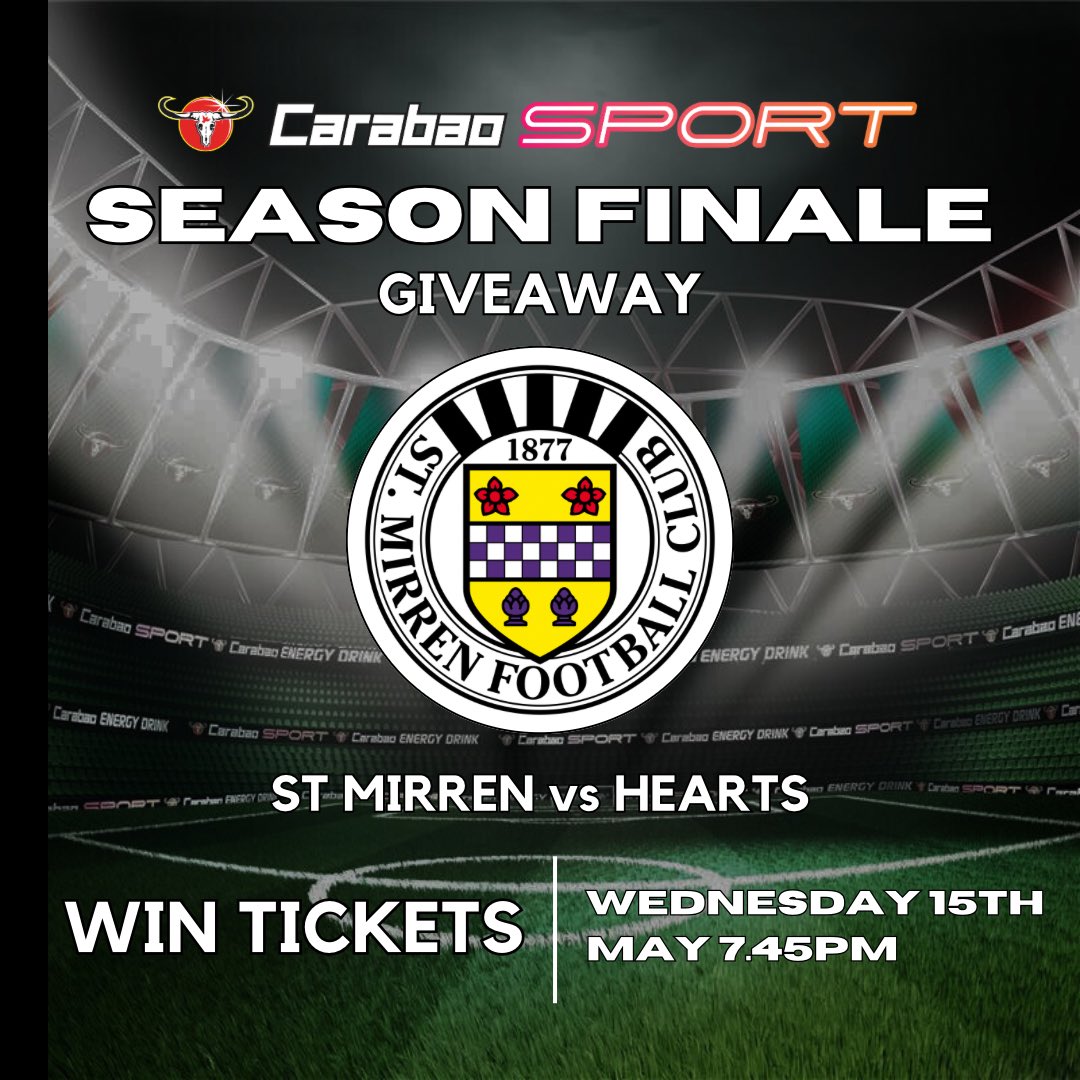 ⏳There’s still time to enter our SEASON FINALE giveaway for @saintmirrenfc vs Hearts!⏳

Enter now at: drinkcarabao.co.uk/pages/win 

Ts and Cs apply✅ #CarabaoSPORT #stmirren