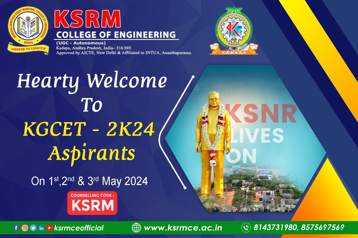 #kgcet2k24 #kgcet #kgpgcet #freeeducation #freeaccommodation #100percent #scholarship #ksrmadmissions #ksrm #ksrmce #kandulagroups #engineering #kadapa #aicte #jntua #IntiativesofMHRD #ugc #iic #apsche