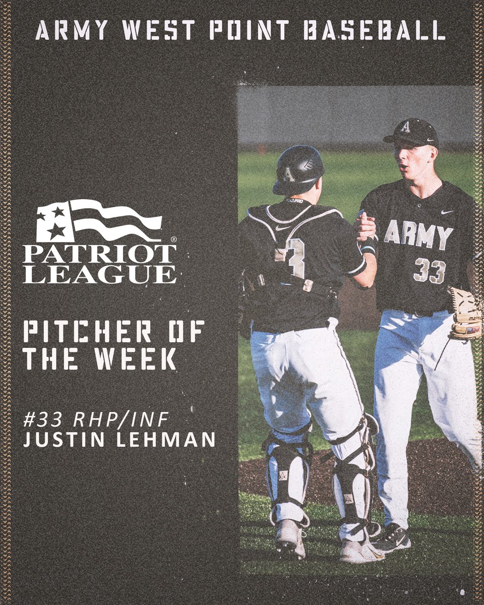 ⚔️ Complete-game shutout ⚔️ Beat Navy ⚔️ 4th nationally in ERA Justin Lehman is the @PatriotLeague Pitcher of the Week! 📰 bit.ly/3UjAjvr