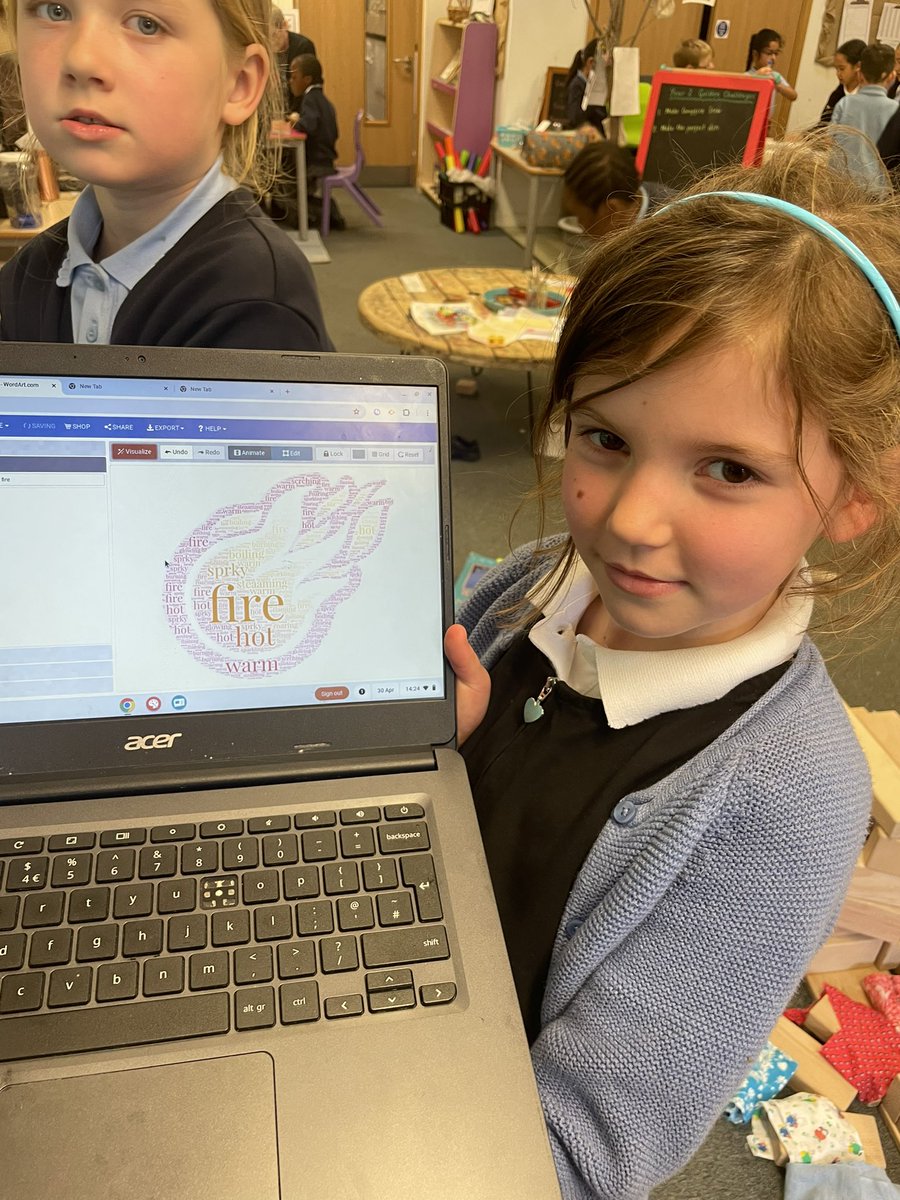 MillbankPrimary's tweet photo. Thinking of words associated with fire and putting them into a ‘word cloud’ on the Chromebooks. https://t.co/l3pAqYg2FZ