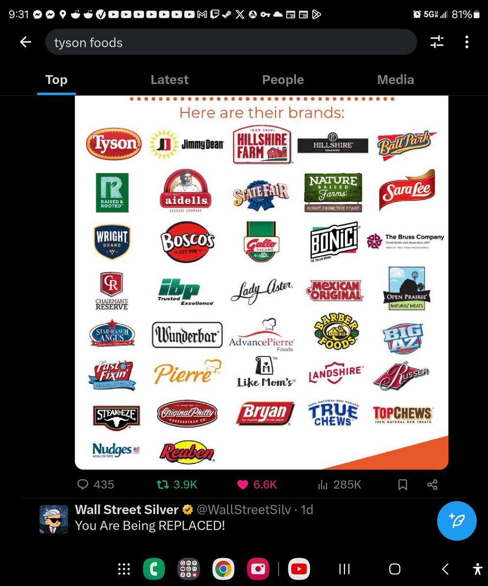 These are Tyson food brands #boycotttysonfoods
