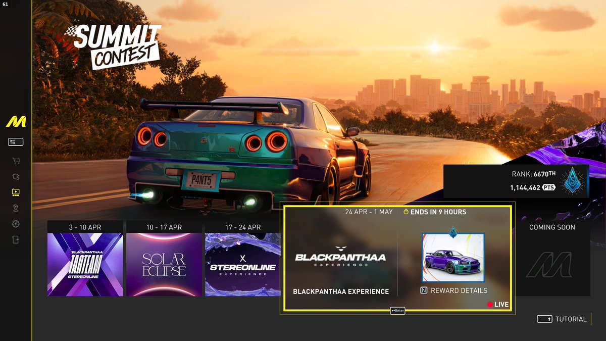 Only 9 hours left to get @BlackPanthaaYT GT-R in Motorfest... 👀 I'd like to think I'm pretty comfy sat at 6670th right now :')