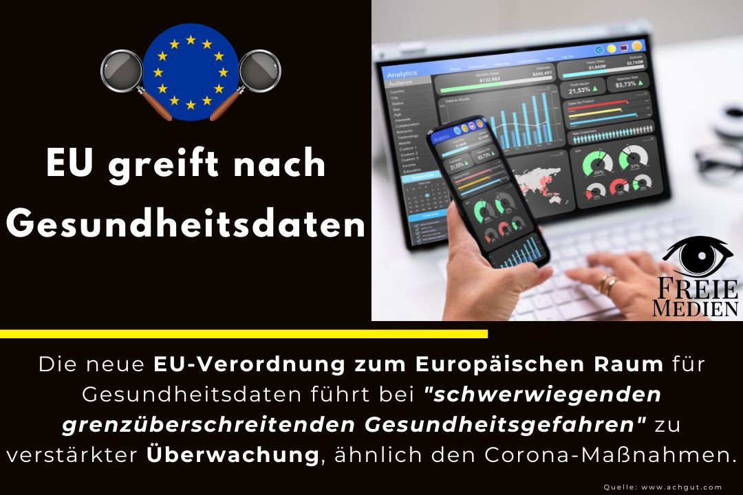 🔺'🇪🇺🔍 Die EU greift nach den Gesundheitsdaten

Der neu beschlossene Europäische Raum für Gesundheitsdaten (EHDS) ermöglicht die Sekundärnutzung von Bürgerdaten für Forschung und Politik.

Trotz individueller Widerspruchsmöglichkeiten können bei 'schwerwiegenden…