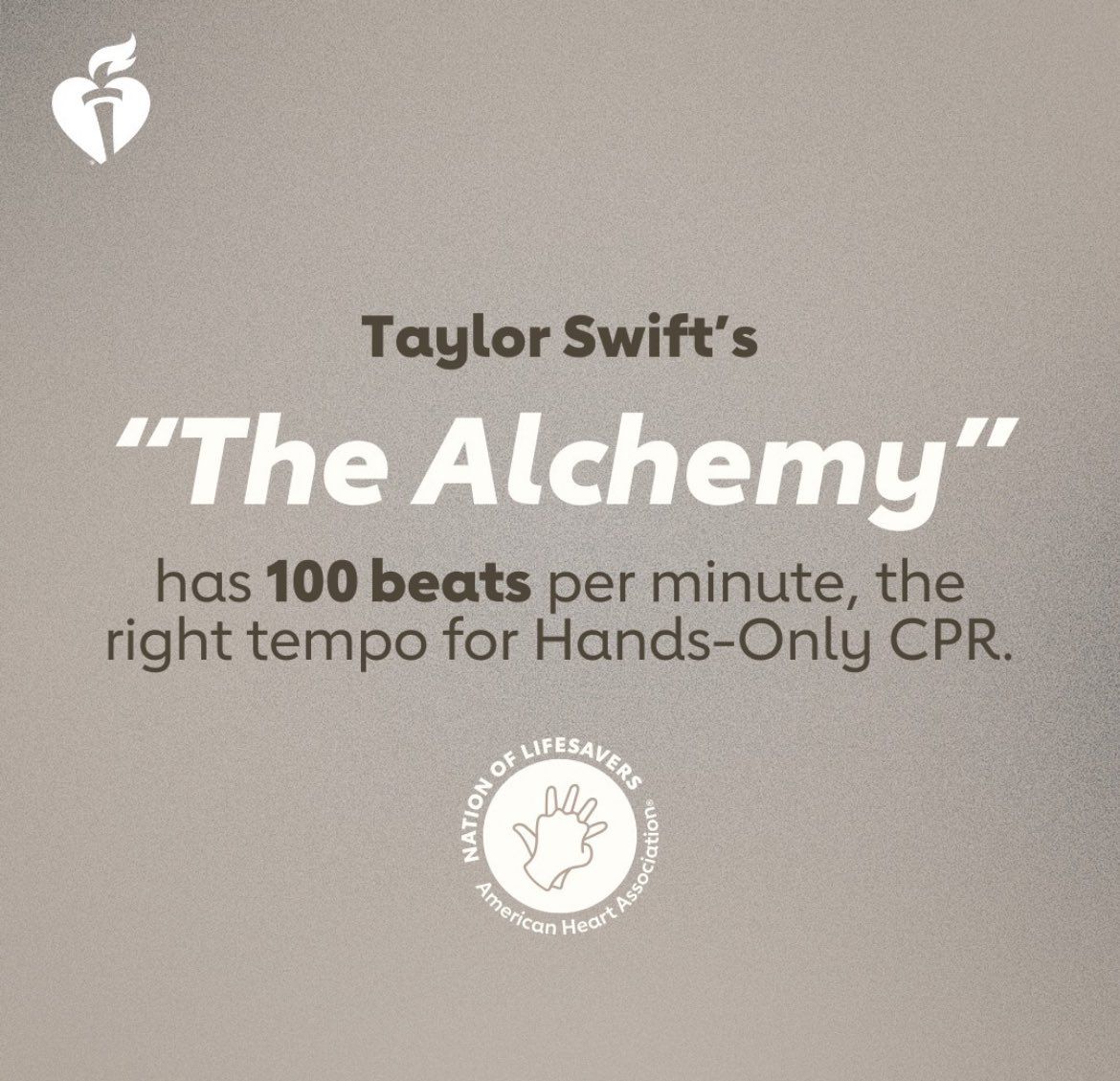 📲| 'The Alchemy' by Taylor Swift has the right tempo for hands CPR