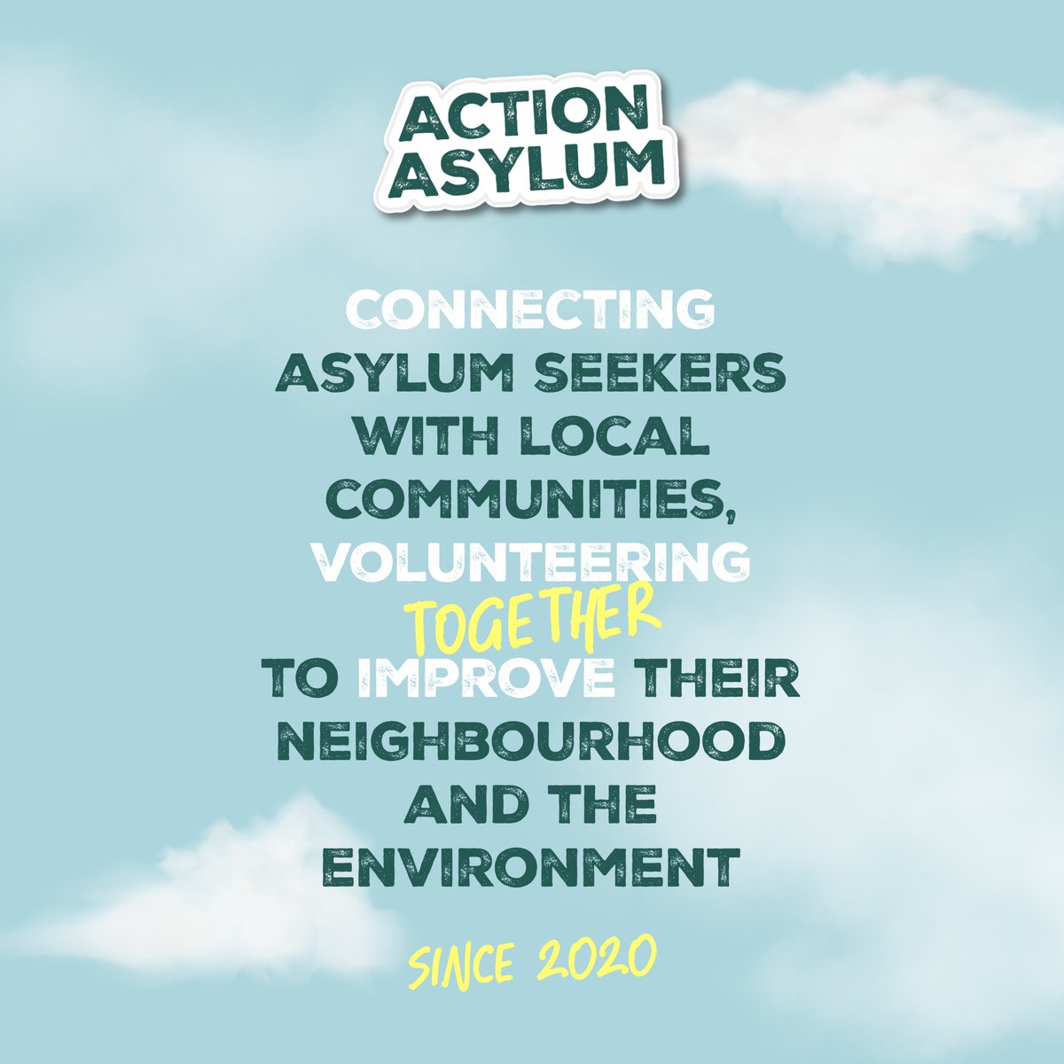 We are all joined together under the same aim: To create opportunities for people seeking sanctuary to volunteer, to connect with new people and to do something positive in the community! 🤩 #volunteering #nationalproject #actionasylum