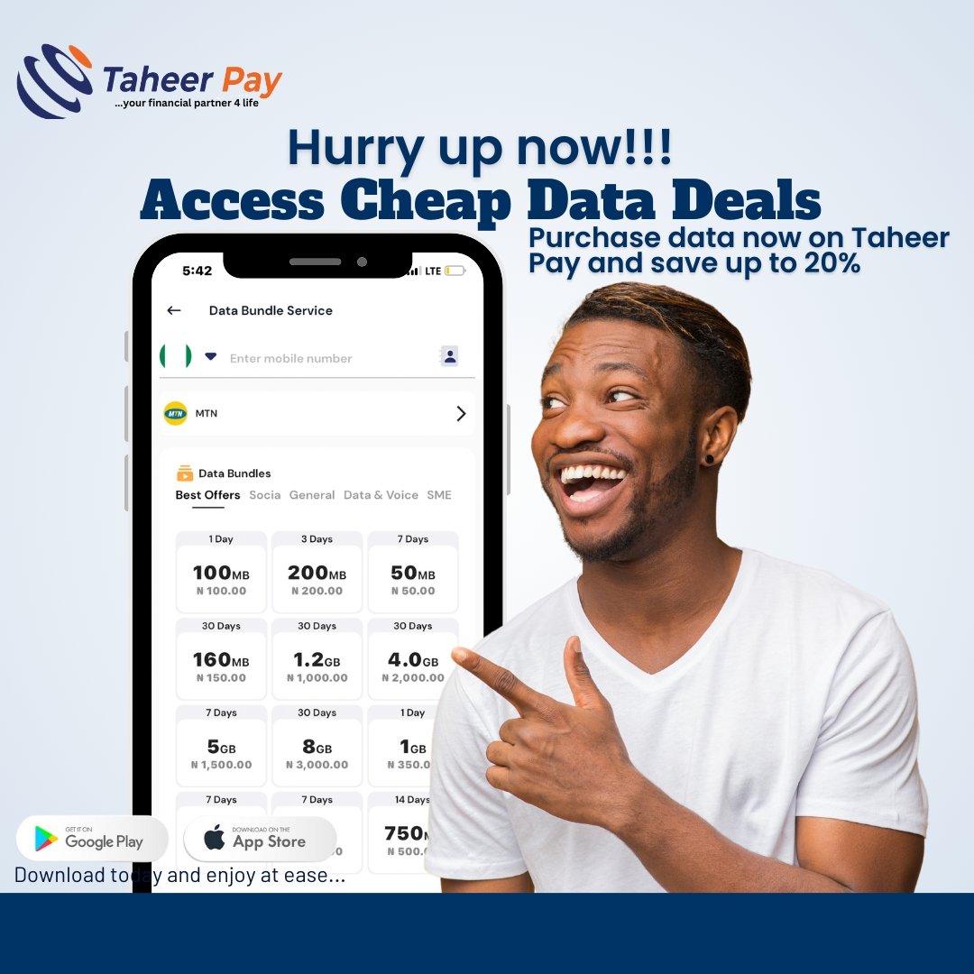 Get the best data deal today on #TaheerPay