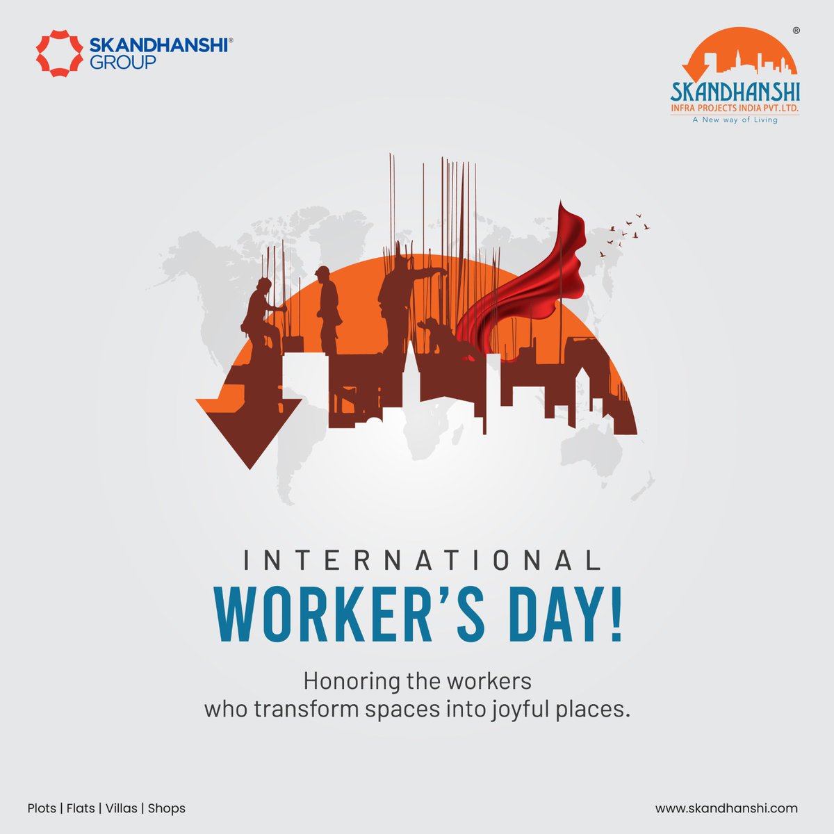 We express our gratitude for your diligent efforts, unwavering commitment, and substantial contributions to the growth of our country and the world. Happy Worker's Day!

#Skandhanshi #SkandhanshiInfra #Labour #laborday #LaborDay2024 #InternationalLabourDay #workers #workersday
