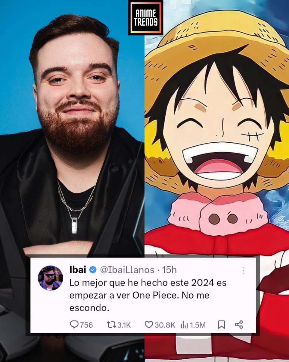 IBAI: «Lo mejor que he hecho este 2024 es empezar a ver ONE PIECE. No me escondo». También agregó: «¿Es viable ver 1100 capítulos de One Piece?»... 🏴‍☠️