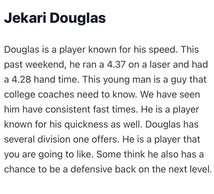 Thanks so much @MacCorleone74! @JeKariDouglas7 works hard daily to improve his craft. He is proof that there are some talented football players without stars! Check him out May 17th for Spring Game! He will be showcasing his talent on both sides of the ball! 🙌♥️🙏💪