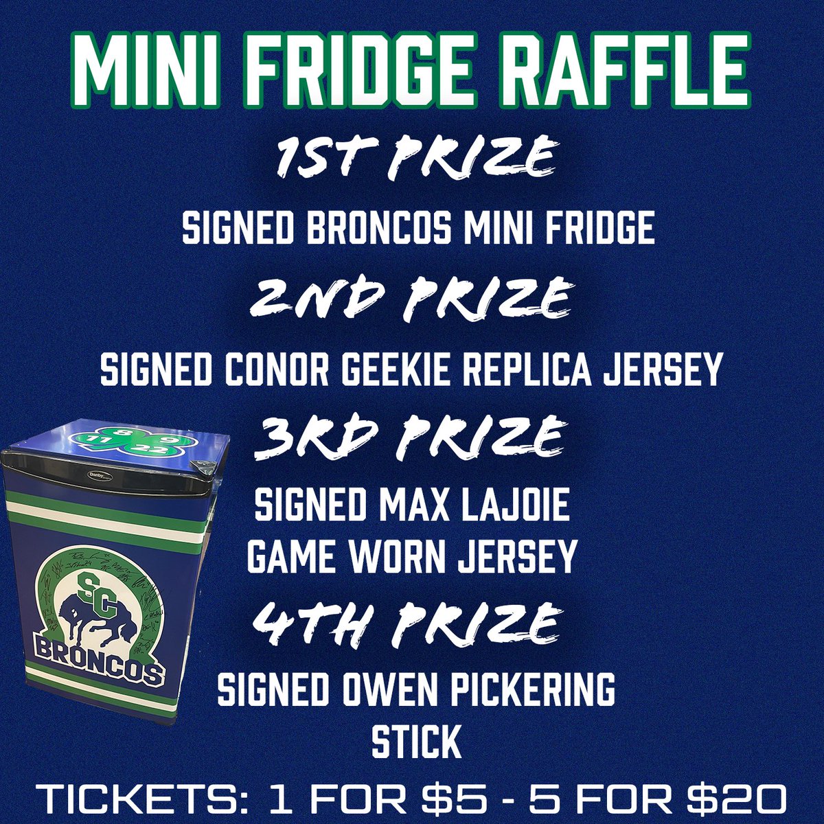 It's the FINAL day to grab your tickets for the Mini-Fridge Raffle!! Lots of great prizes!! Head into the Stable to grab yours!!