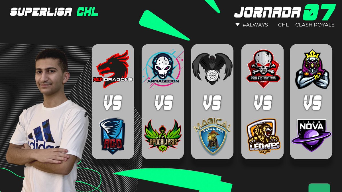 #ClashRoyale MARTES de CHL ▪︎

➧ #CHL13 » Zona OESTE 

» 🗓 7° fecha 
» ⏰️ 22hs 🇦🇷 ~ 20hs 🇵🇪 ~ 19hs 🇲🇽

#AlwaysCHL