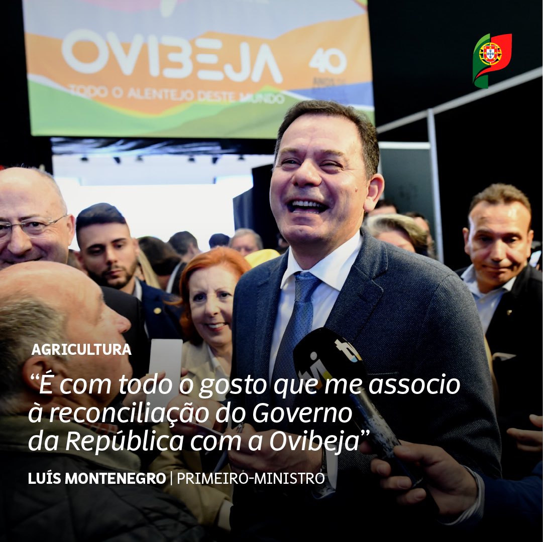 Portugal tem 'potencial natural na #agricultura e nas pessoas para ter mais autonomia' e soberania alimentar, disse esta terça-feira o Primeiro-Ministro, @LMontenegropm, na feira agropecuária #Ovibeja, que decorre até domingo. Saiba mais 👇 portugal.gov.pt/pt/gc24/comuni…