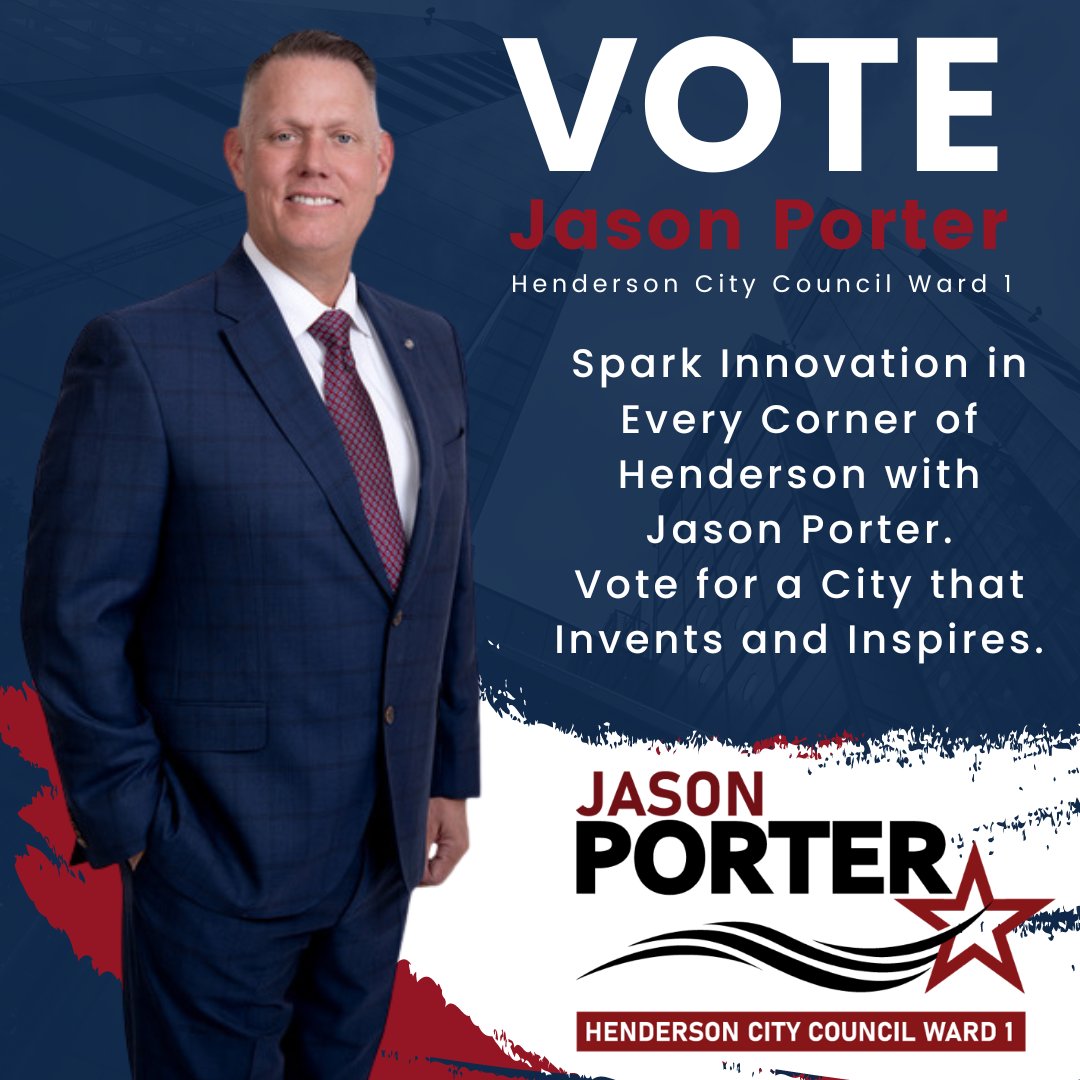 Every vote is a step toward a stronger, safer, smarter Henderson. Jason Porter for #henderson #citycouncil Ward 1.