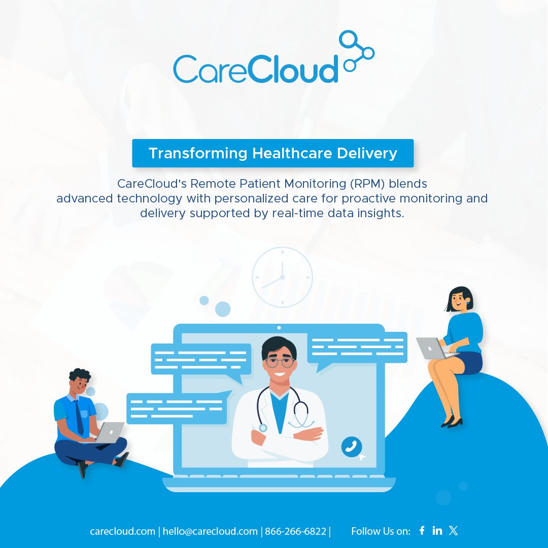Experience the future now and for the long haul! Seize the chance to explore a #RemotePatientMonitoring initiative powered by real-time data surveillance to enhance care delivery. Learn more: bit.ly/3Ddag1o #RPM #Healthcare #carecloud #healthtech #medtech
