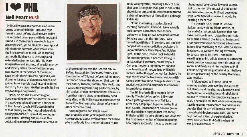 Rhythm Magazine 
April 30, 2011 #NeilPeart