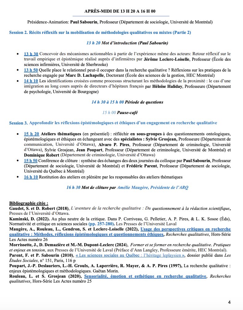 🔥 Ne manquez pas le 36e colloque de l'ARQ à l'ACFAS 2024 organisé par l'université d'Ottawa (Canada). Il se déroule en mode hybride les jeudi 16 et vendredi 17 mai !
 
Consultez le programme pour les détails : recherche-qualitative.qc.ca/documents/file…
Inscrivez-vous vite: forms.office.com/r/eJKakVaVcv