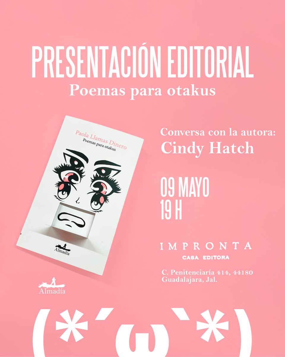 \(★ω★)/ Te esperamos en la presentación editorial de 𝙋𝙤𝙚𝙢𝙖𝙨 𝙥𝙖𝙧𝙖 𝙤𝙩𝙖𝙠𝙪𝙨 de @mujerdiminuta. Contaremos con la presencia de la autora y la escritora 𝐂𝐢𝐧𝐝𝐲 𝐇𝐚𝐭𝐜𝐡. 📅 09 de mayo del 2024. 📍 Impronta, Casa Editora. ⏰ 19:00 horas. #poesía #escritoras