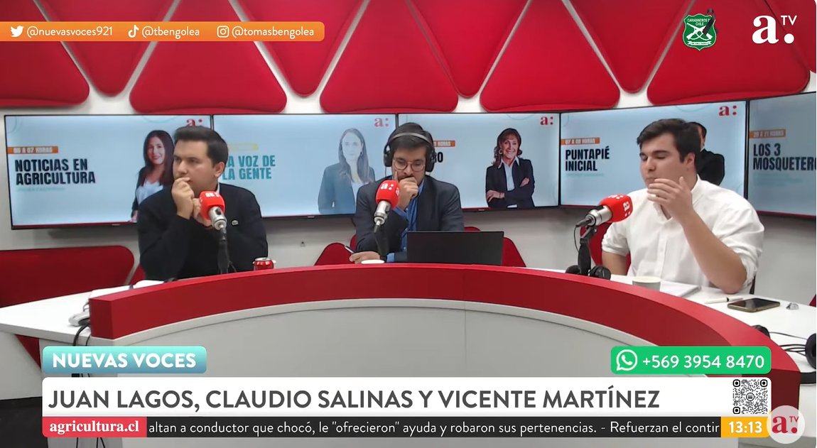 🔴AL AIRE 

Partimos este #Martes junto a nuestro panel de actualidad: <a href="/CSalinas_M/">Claudio Salinas</a> y @VMartinez_A, conversando de toda la actualidad política nacional. 

👉Sigue la conversación en: youtube.com/watch?v=y0Na0H…

@juanlagosm1📲<a href="/AgriculturaFM/">Agricultura</a>