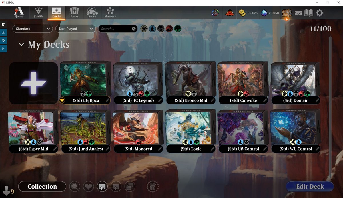 After 3 years playing standard and limited I made it, i have all the decks in standard.

I don't need wildcards, I have +98% of all standard collections #MTGArena