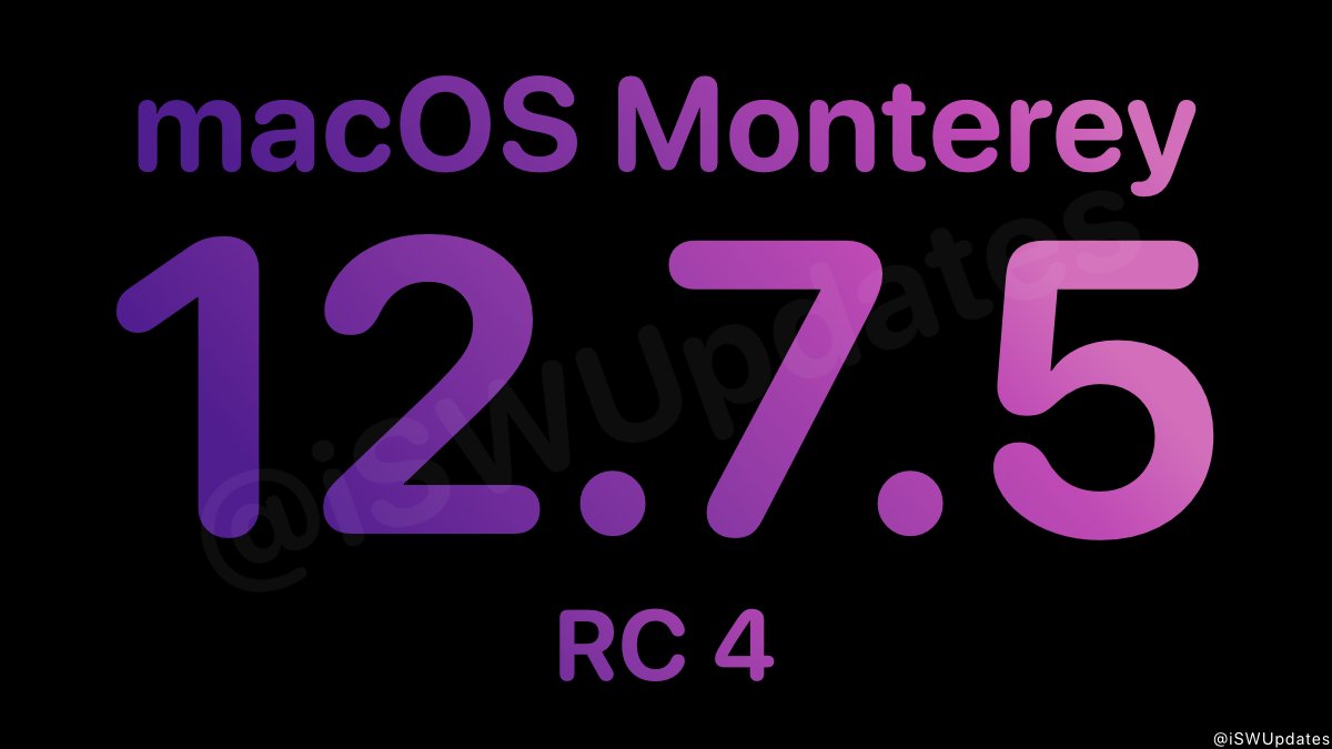 macOS Monterey 12.7.5 Release Candidate 4 (21H1220) has been released to registered developers. #macOS1275 #macOS1275RC