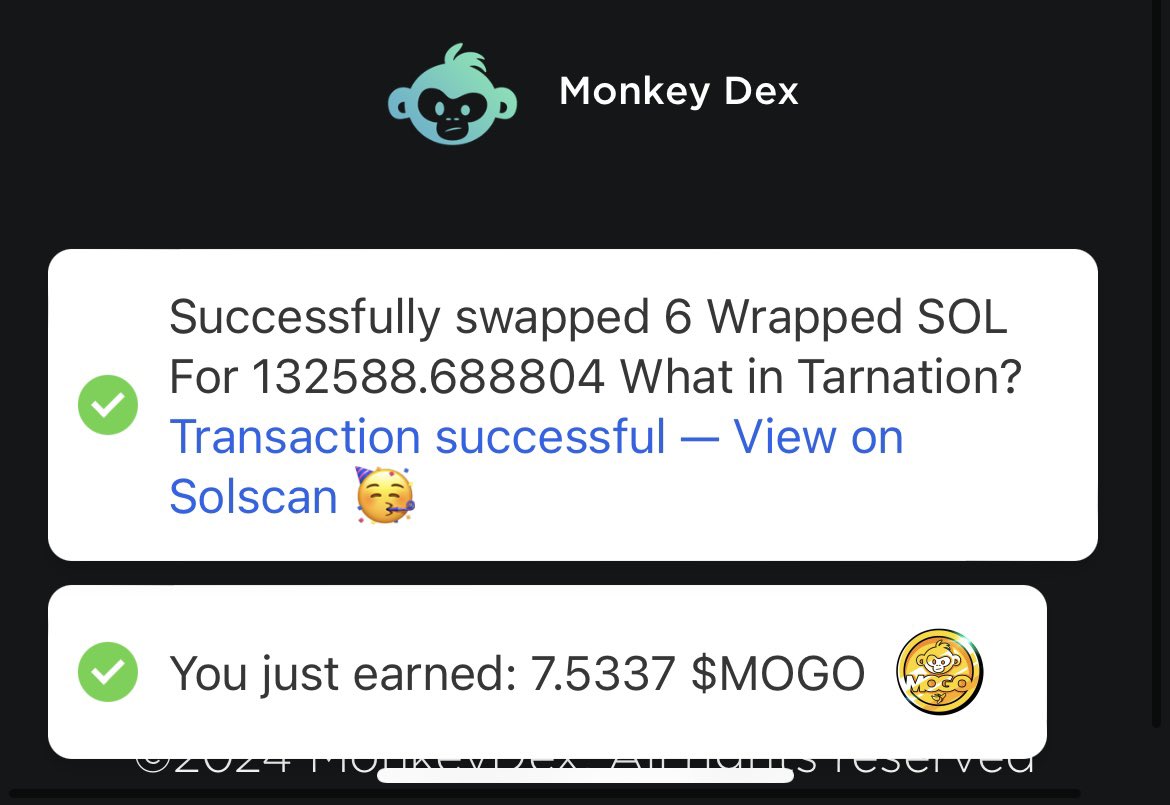 Adding more $WIT here on MonkeyDEX. Love seeing that $MOGO on every trade as well. @WhatInTarnSol @monkeygodlabs