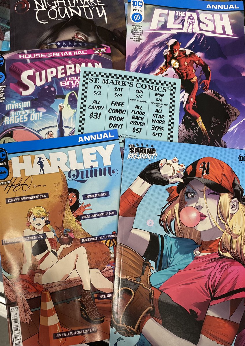 Gonna be tough to put down these #ncbd funnies long enough to set up our #fcbd events!

#shoplocal #shopsmall #industrycity #brooklyn #comics #graphicnovels #dc #dccomics #dceu #harleyquinn #springbreakout #superman #theflash #flash #sandman #newcomicbookday #freecomicbookday